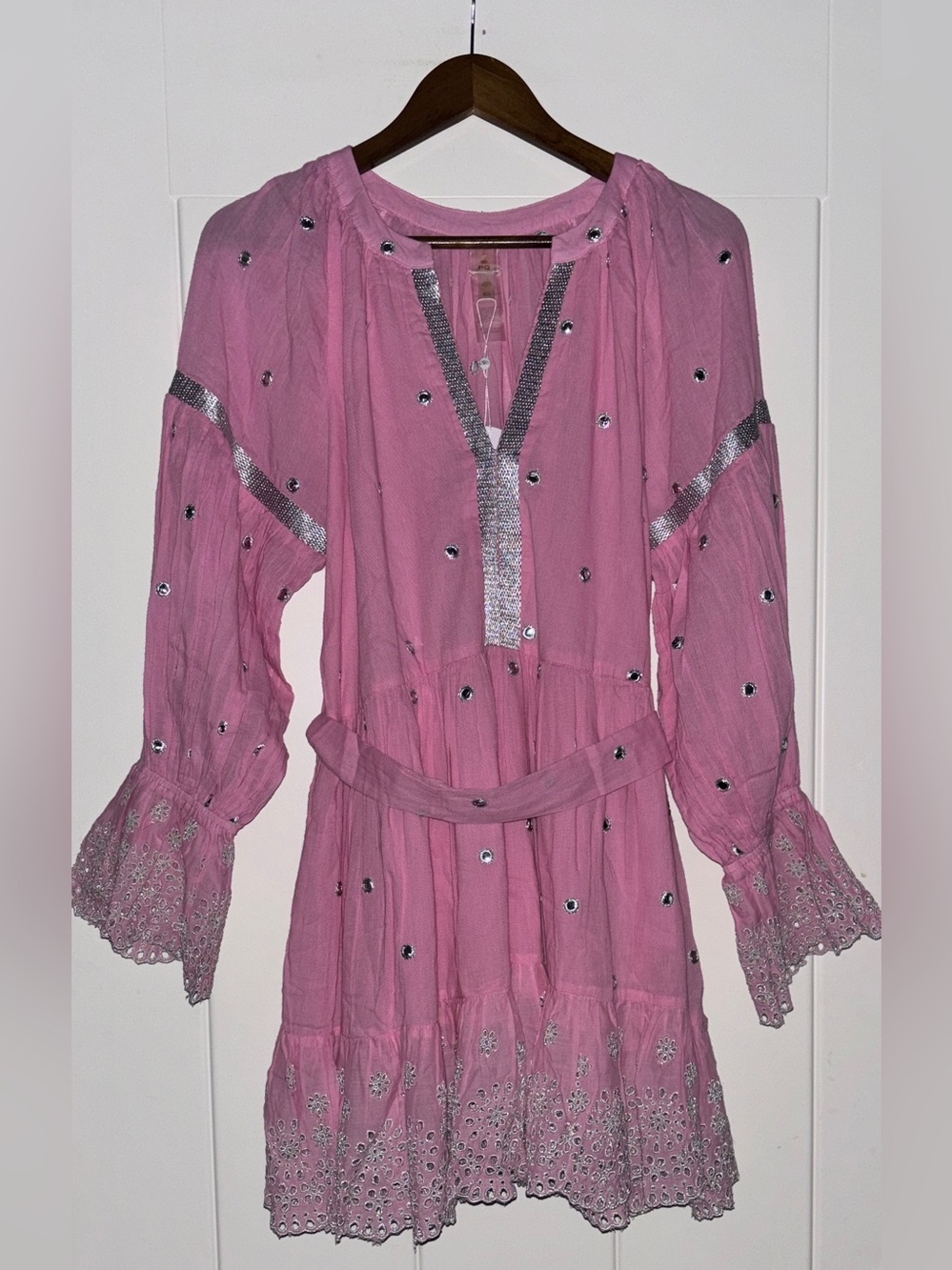 PilyQ & Amanda Stanton Ezra Eyelet Swim Dress M/L Cover-Up Vacation Resort NEW